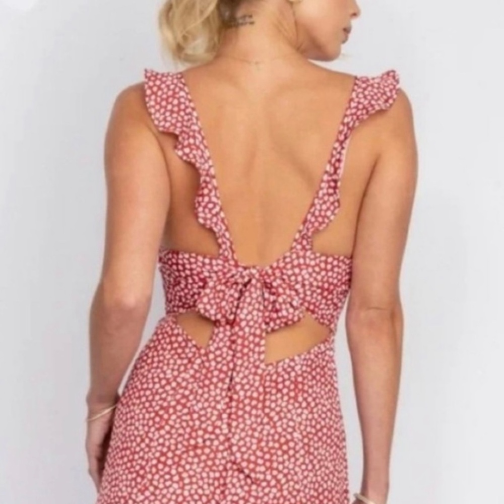 RESA Jilly Sleeveless Crimson Poppy Jumpsuit With Wide Flowing Leg